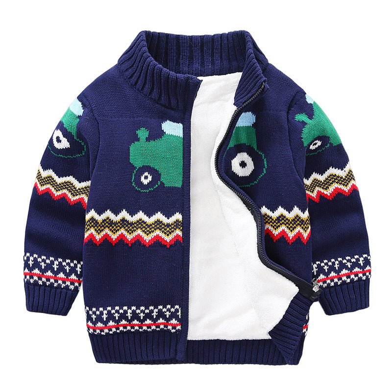 Children's Plush Sweater Thick Knit Cardigan - Eshtree
