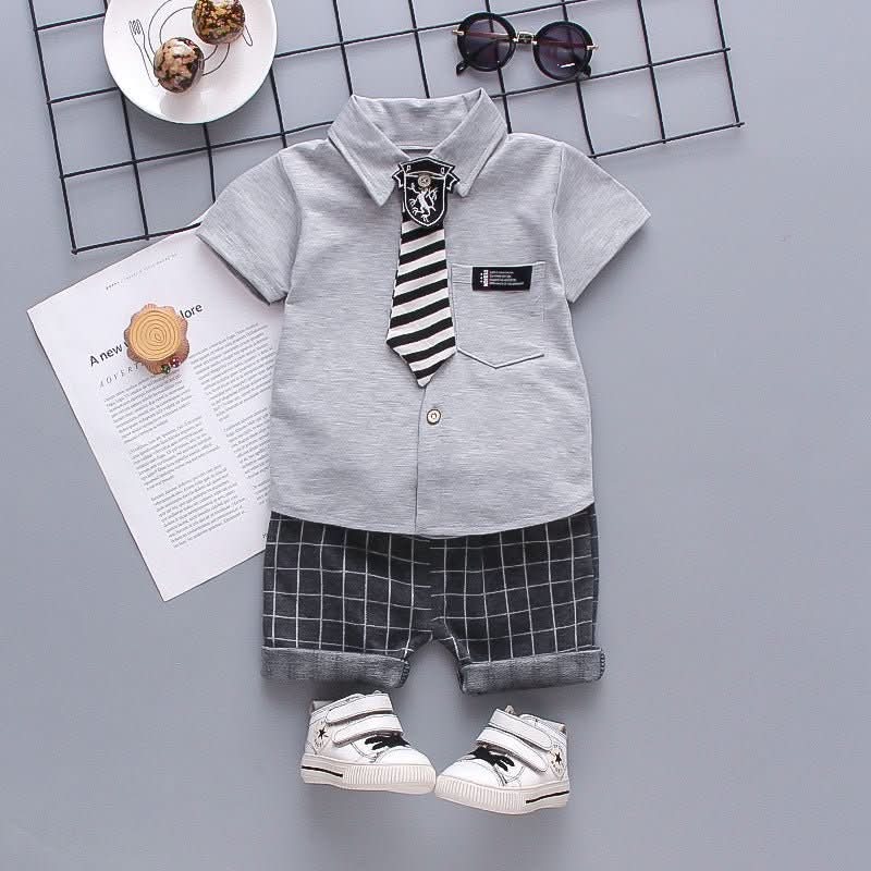 Children's Short - sleeved Shorts Fashion Baby Summer Shoulder Bag Cartoon Suit - Eshtree