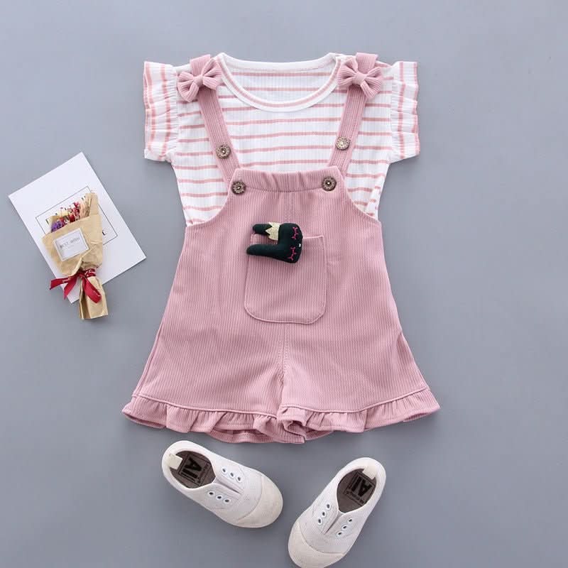 Children's Short - sleeved Shorts Fashion Baby Summer Shoulder Bag Cartoon Suit - Eshtree