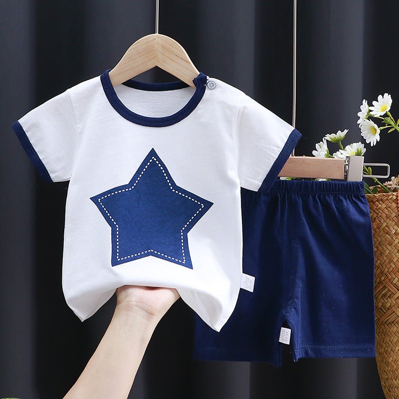 Children's Short - sleeved Suit Cotton T-shirt Baby Baby Clothes - Eshtree