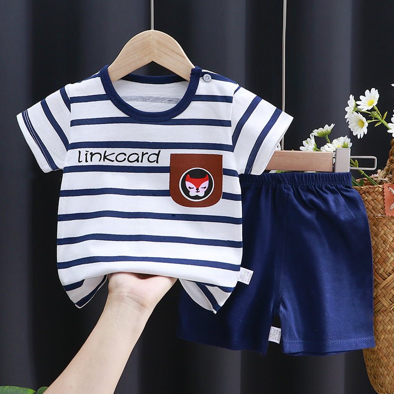 Children's Short - sleeved Suit Cotton T-shirt Baby Baby Clothes - Eshtree