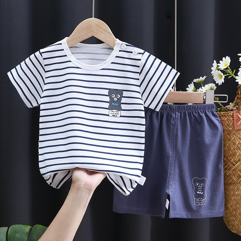 Children's Short - sleeved Suit Cotton T-shirt Baby Baby Clothes - Eshtree
