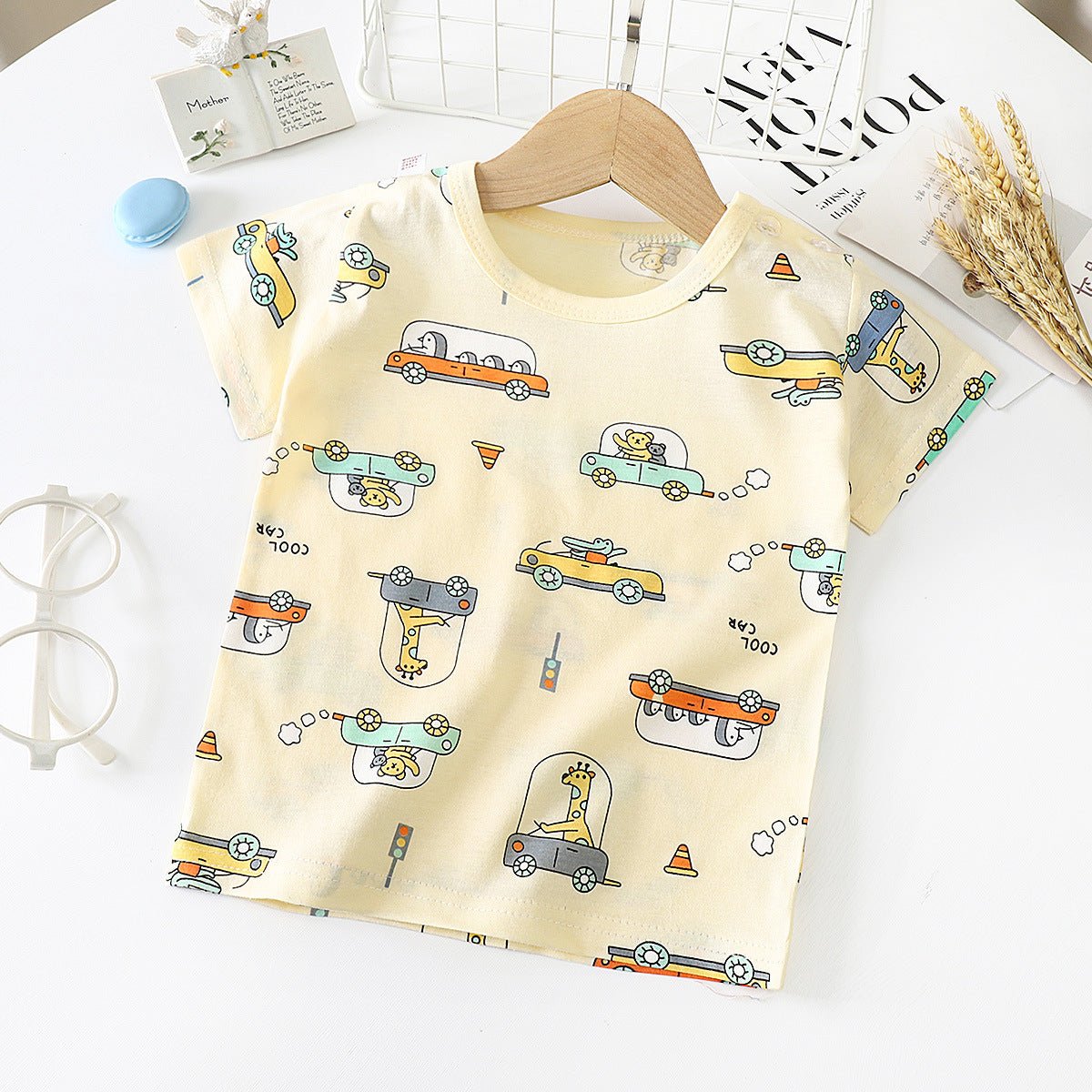 Children's Short - sleeved T-shirt cotton Baby Half - sleeved Bottoming Shirt - Eshtree