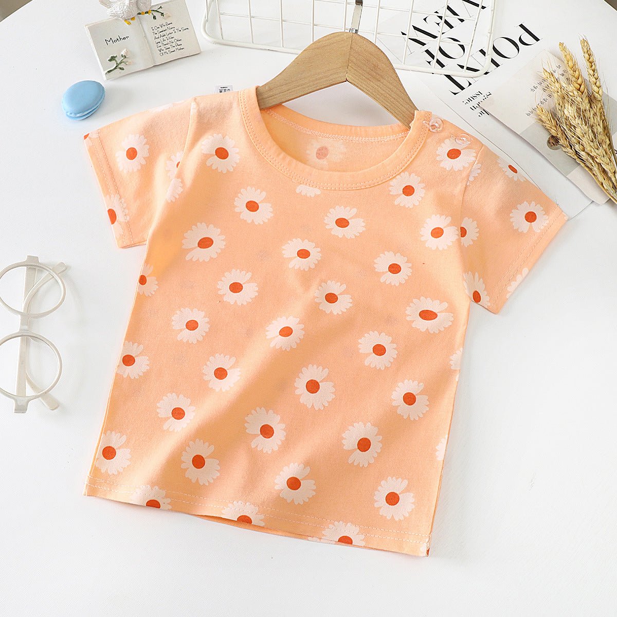 Children's Short - sleeved T-shirt cotton Baby Half - sleeved Bottoming Shirt - Eshtree