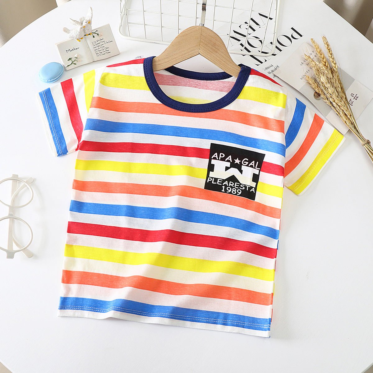 Children's Short - sleeved T-shirt cotton Baby Half - sleeved Bottoming Shirt - Eshtree