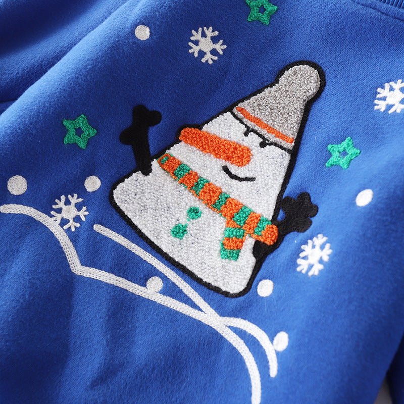 Christmas snowman plus velvet padded baby sweater - Eshtree