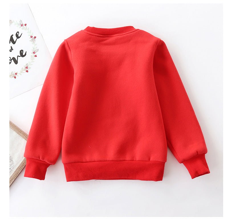 Christmas snowman plus velvet padded baby sweater - Eshtree