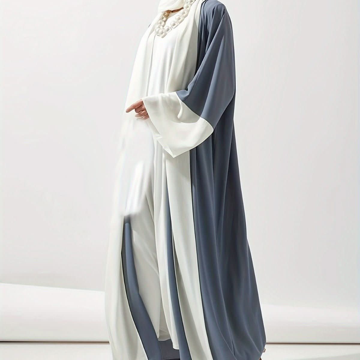 Clothing Contrast Color Cardigan Djellaba - Eshtree