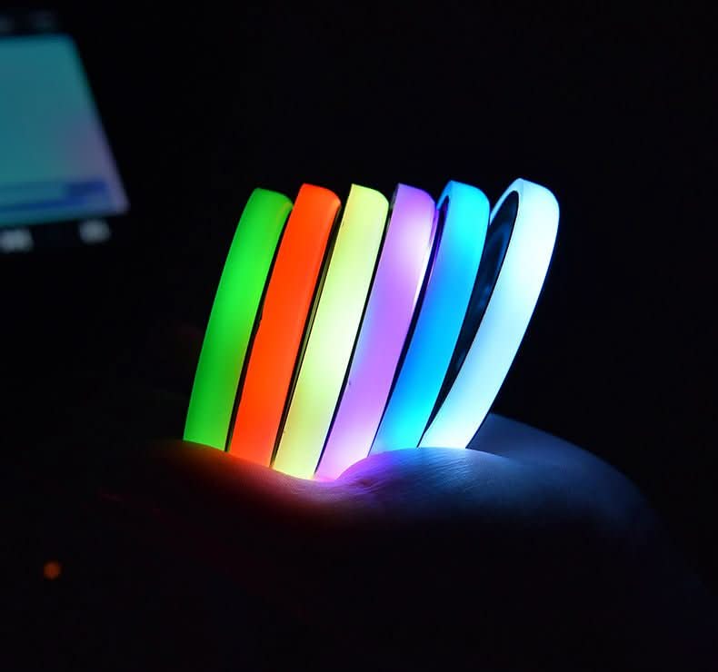 Colorful Cup Holder LED Light - up Coaster Solar & USB Charging Non - slip Coaster Ambient Light For Car Automatically - Eshtree