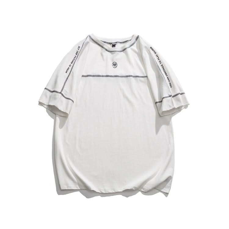 Contrasting Color Three - Dimensional Striped Short - Sleeved Half - Sleeved Shirt - Eshtree