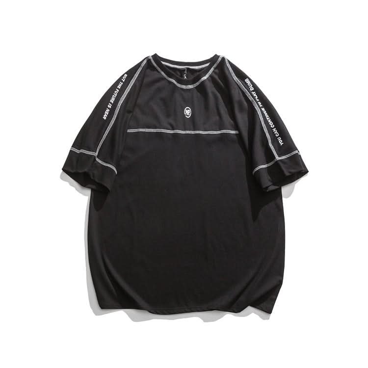 Contrasting Color Three - Dimensional Striped Short - Sleeved Half - Sleeved Shirt - Eshtree