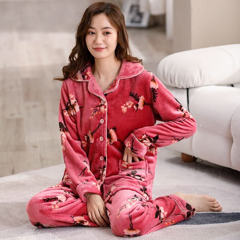 Coral Velvet Pajamas Two - piece Homewear - Eshtree