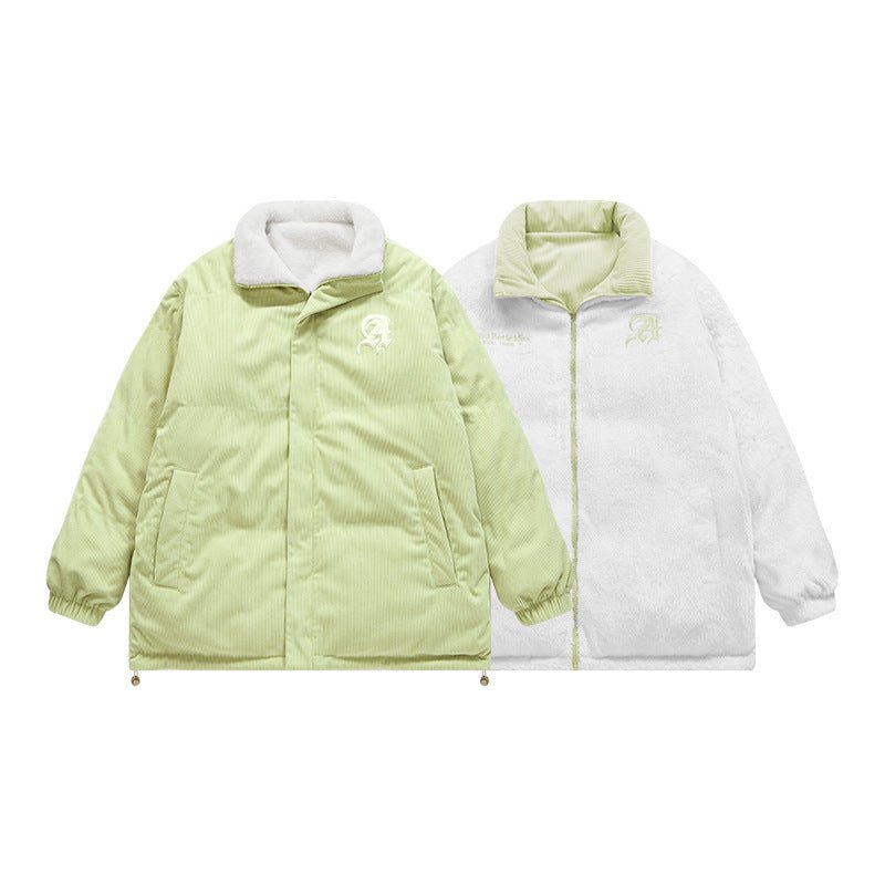 Corduroy Warm With Velvet Jacket Coat Two - sided - Eshtree