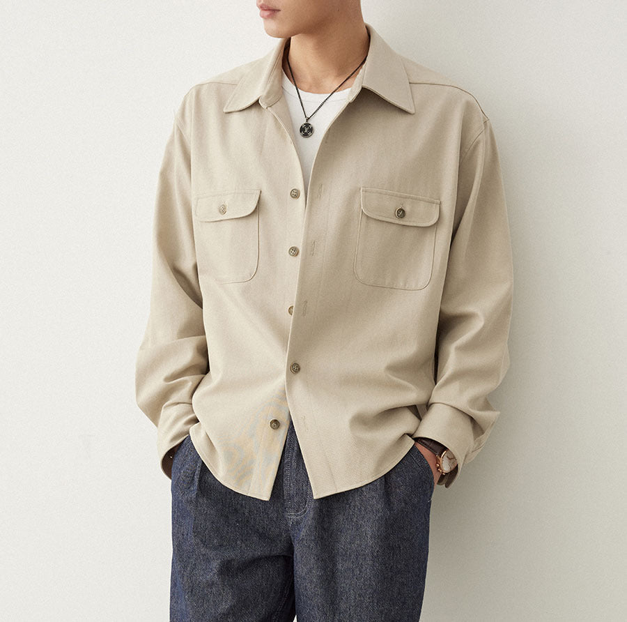 Cotton Fabric Lapel Simple Profile Shirt - Eshtree