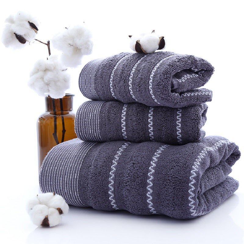 Cotton Three - piece Towel Veneer Cloth Thickened Hotel Bath Towel Embroidery - Eshtree