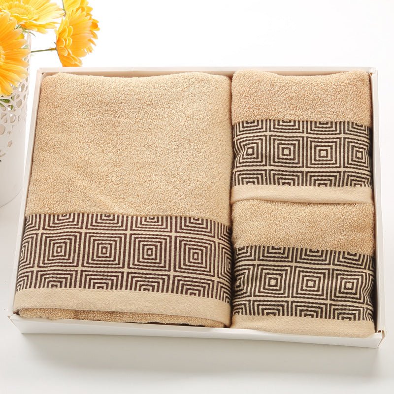 Cotton Three - piece Towel Veneer Cloth Thickened Hotel Bath Towel Embroidery - Eshtree