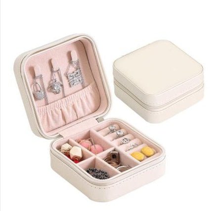 Creative travel portable jewelry box earrings earrings jewelry storage box leather small jewelry bag - Eshtree