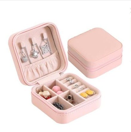 Creative travel portable jewelry box earrings earrings jewelry storage box leather small jewelry bag - Eshtree