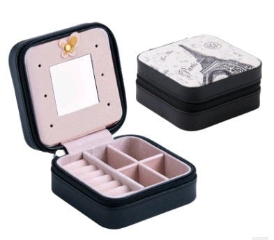 Creative travel portable jewelry box earrings earrings jewelry storage box leather small jewelry bag - Eshtree