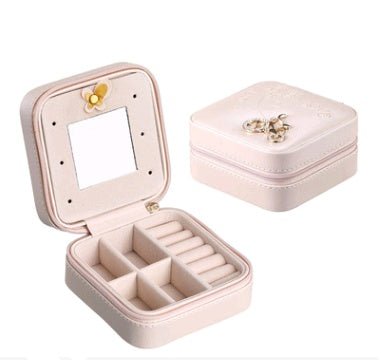 Creative travel portable jewelry box earrings earrings jewelry storage box leather small jewelry bag - Eshtree