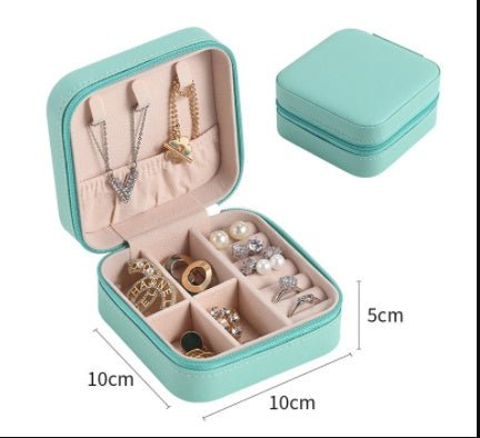 Creative travel portable jewelry box earrings earrings jewelry storage box leather small jewelry bag - Eshtree