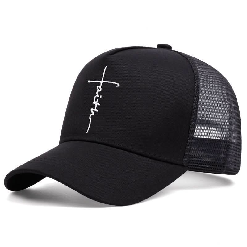 Cross English Embroidery Breathable Baseball Cap - Eshtree