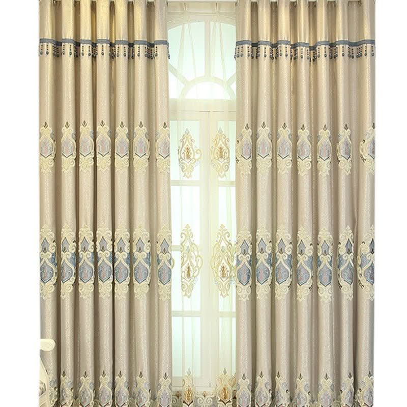 Crown European Embroidery Cloth Mesh Curtains Living Room Bedroom Simple - Eshtree