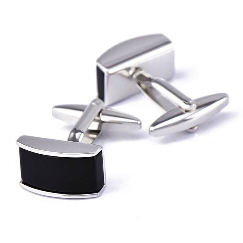 Curved Black Agate Cufflinks Cufflink - Eshtree