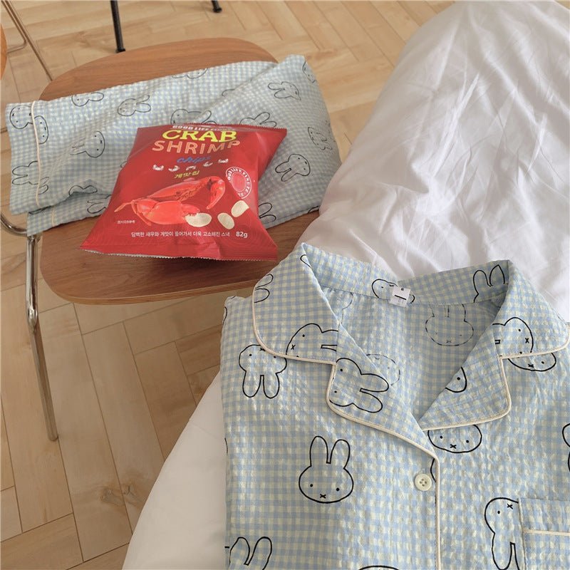 Cute Rabbit Pajamas For Women Sweet Long Sleeve Cardigan Suit - Eshtree