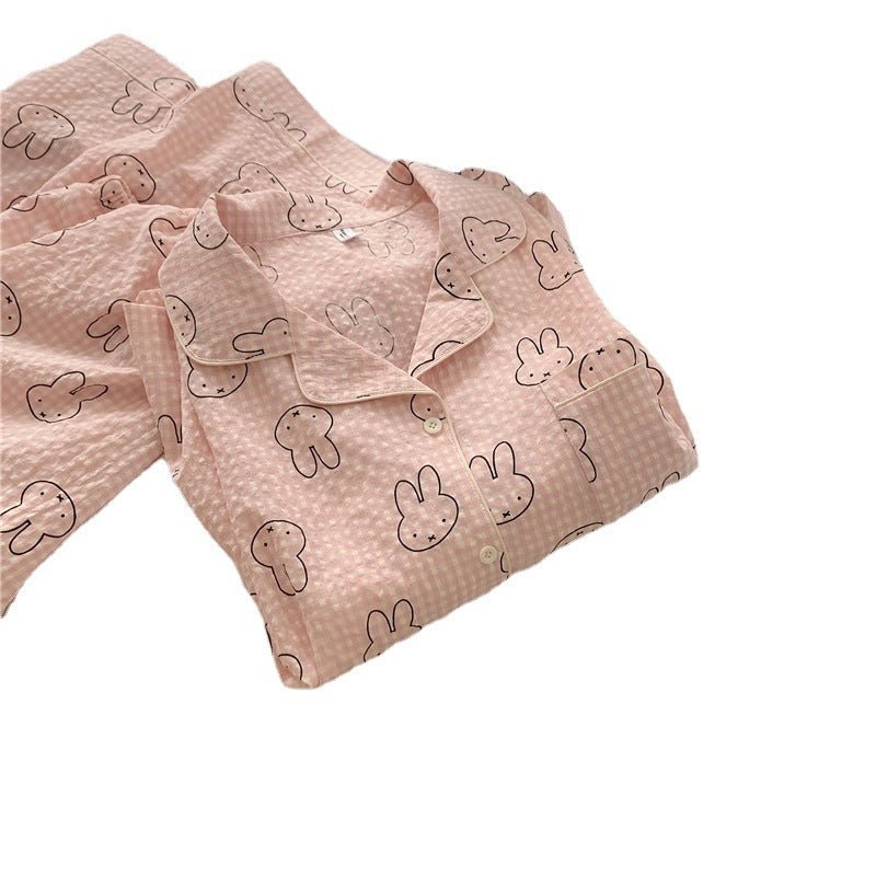 Cute Rabbit Pajamas For Women Sweet Long Sleeve Cardigan Suit - Eshtree