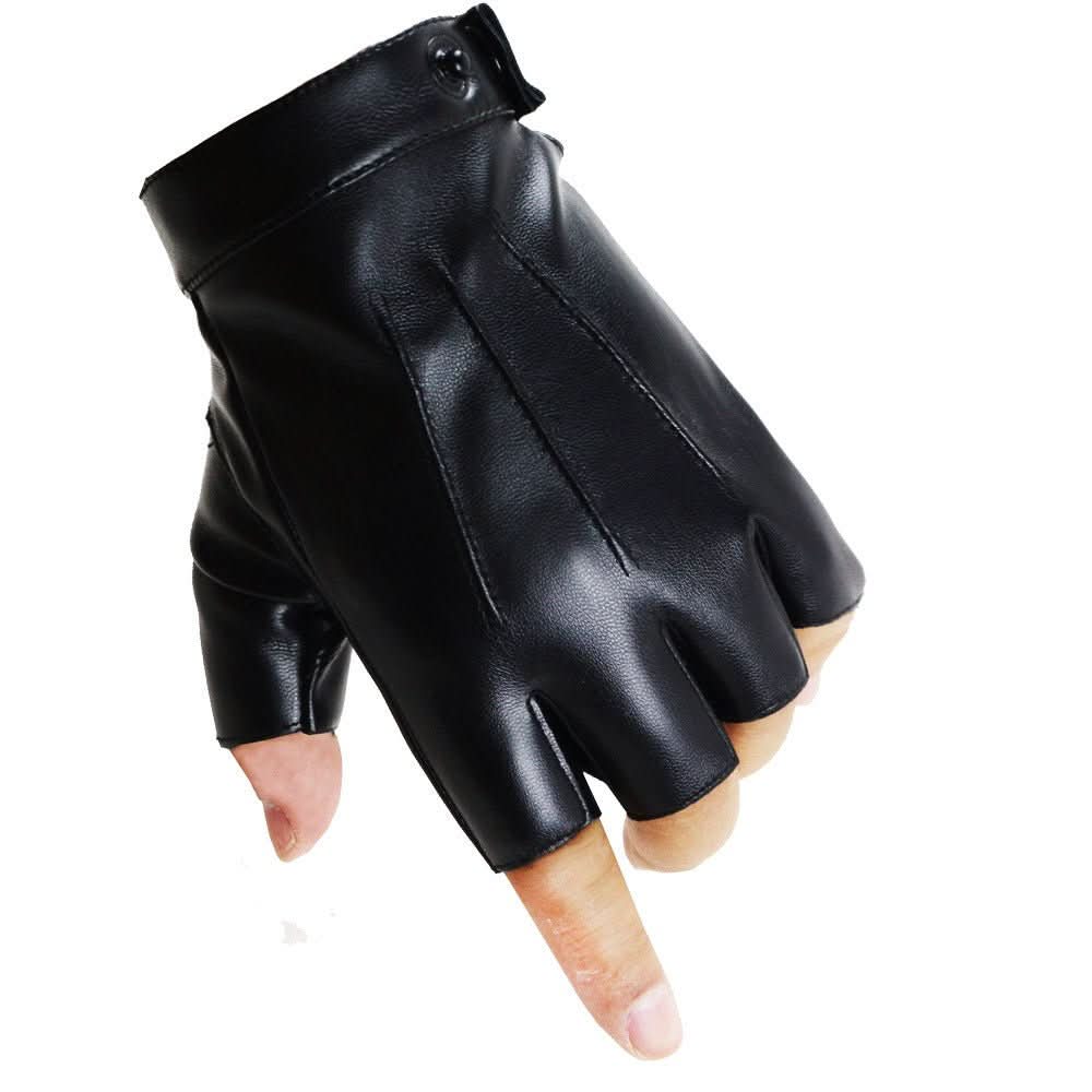 Cycling Leather Half - Finger Gloves For Men And Women Imitation Leather Half Leaky Fingerless Outdoor Fitness Non - Slip Driving - Eshtree