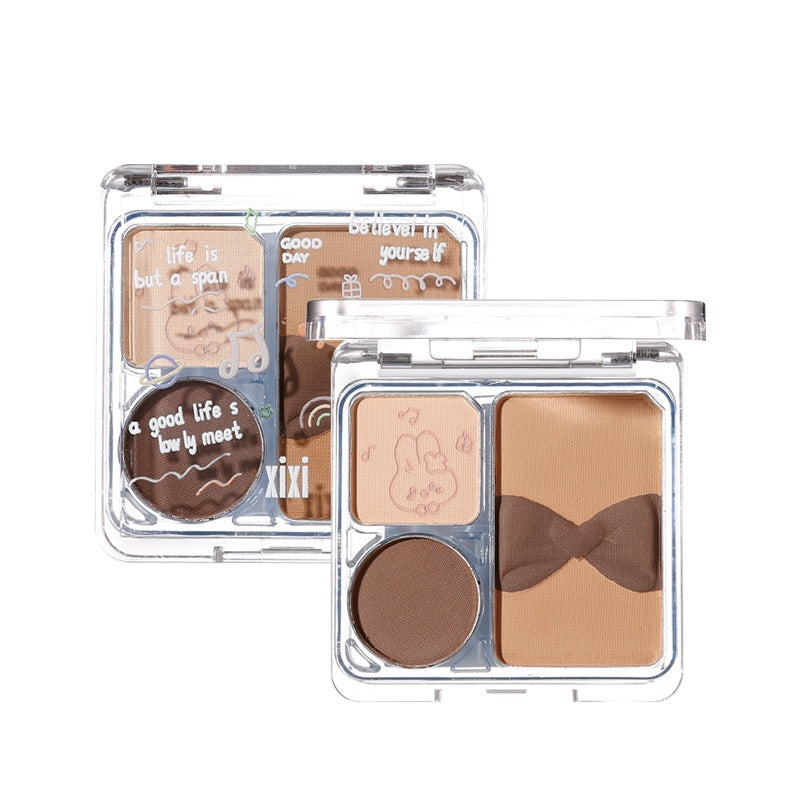 Three Colors Eye Shadow Powder Fine And Easy To Use