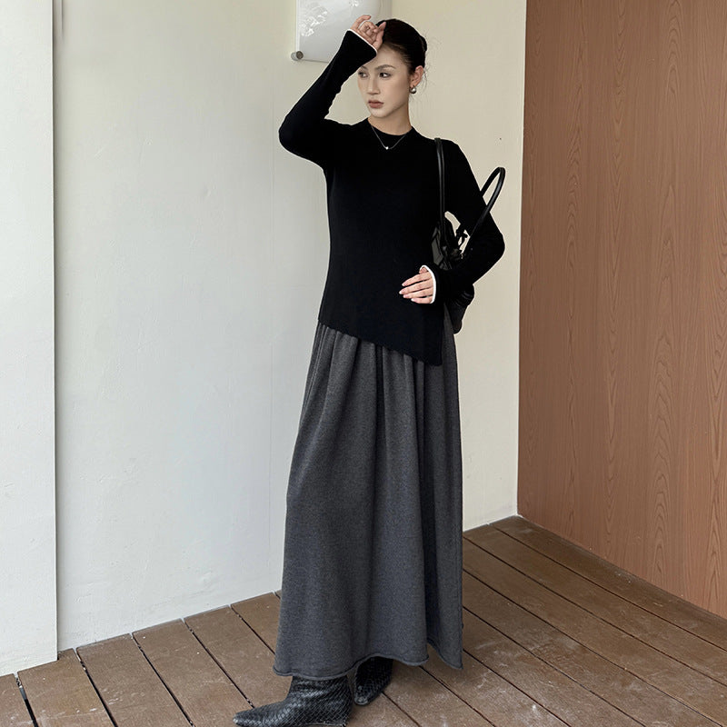 Women's Polyester Blended Fall Winter Skirt