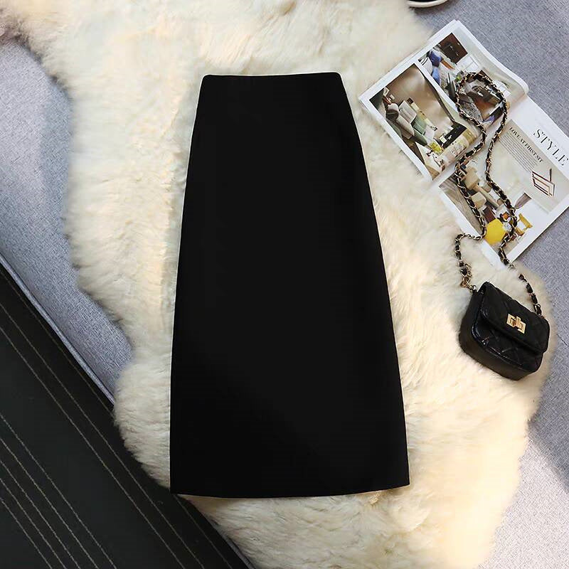 Women's Mid-length Straight Skirt Draping Effect