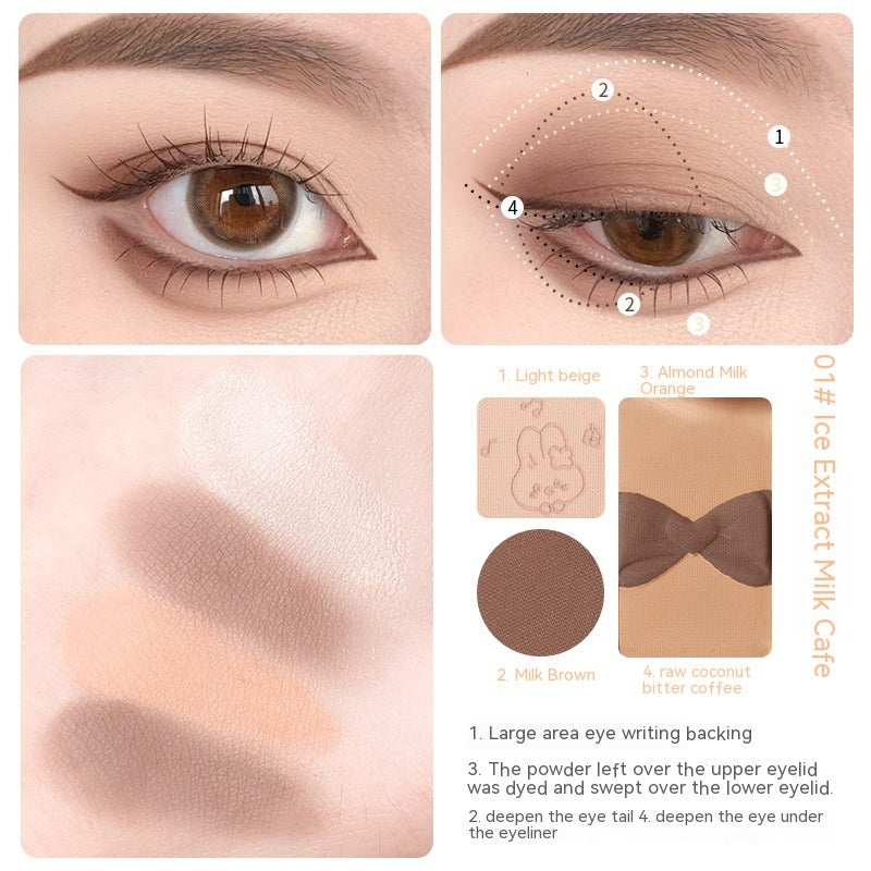 Three Colors Eye Shadow Powder Fine And Easy To Use