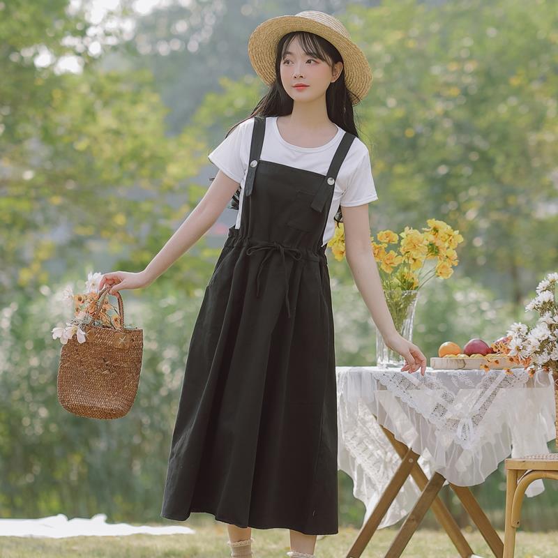 Literary And Forest Suspender Skirt College Style Dress