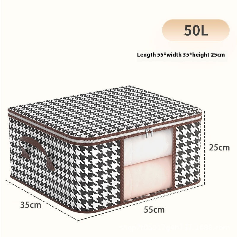 Houndstooth Visual Buggy Bag Clothing Quilt Storage Box