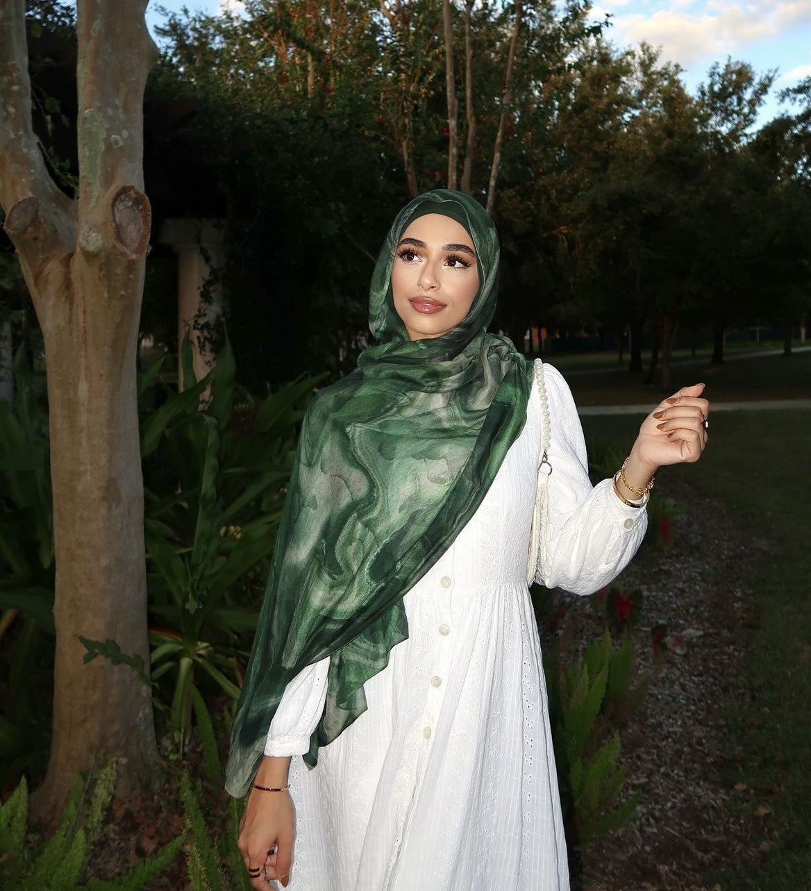 Watercolor Series Satin Polyester Ethnic Shawl