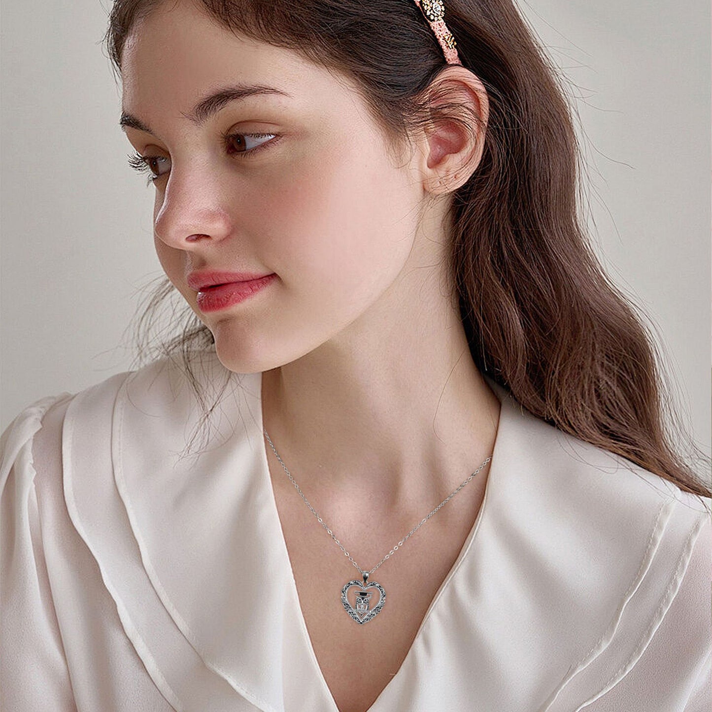 Owl Heart-shaped Fashion Simple Necklace