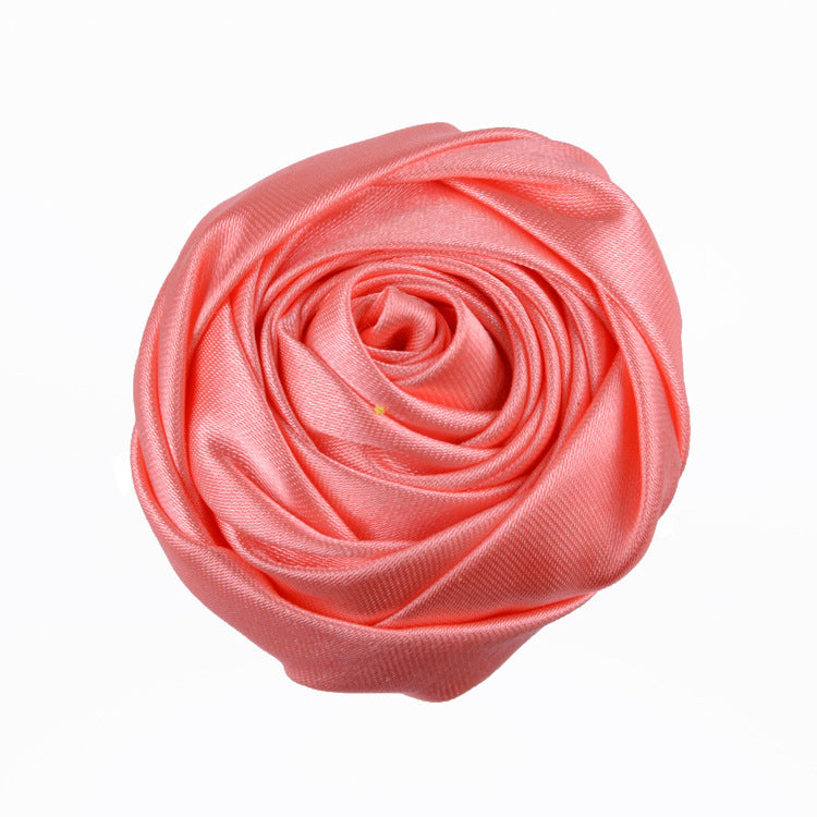 Rose Three-dimensional Bud Satin Fabric Flower Corsage Bridal Bouquet Ornament Accessories