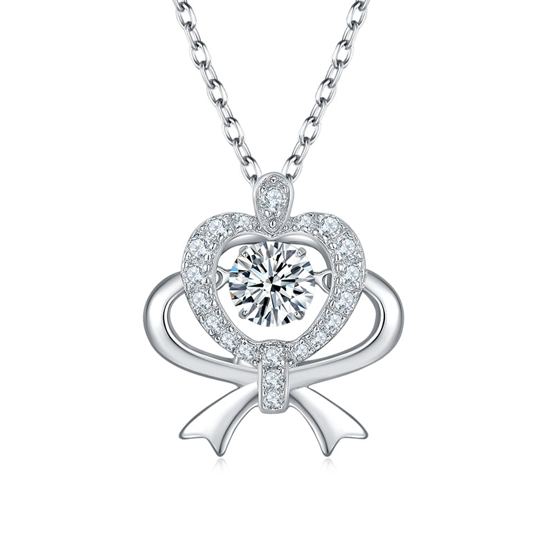 Set With Top-quality Moissanite, This Luxurious And Fashionable Light Luxury Trend Jewelry Necklace Pendant Is Made Of S925 Silver Electroplated With Platinum