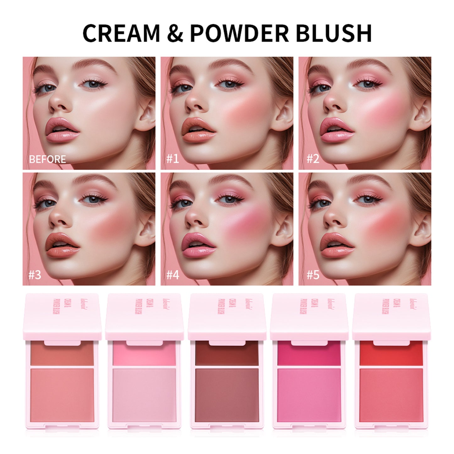 Two-in-one Blusher Blush Powder Plate Not Easy To Smudge