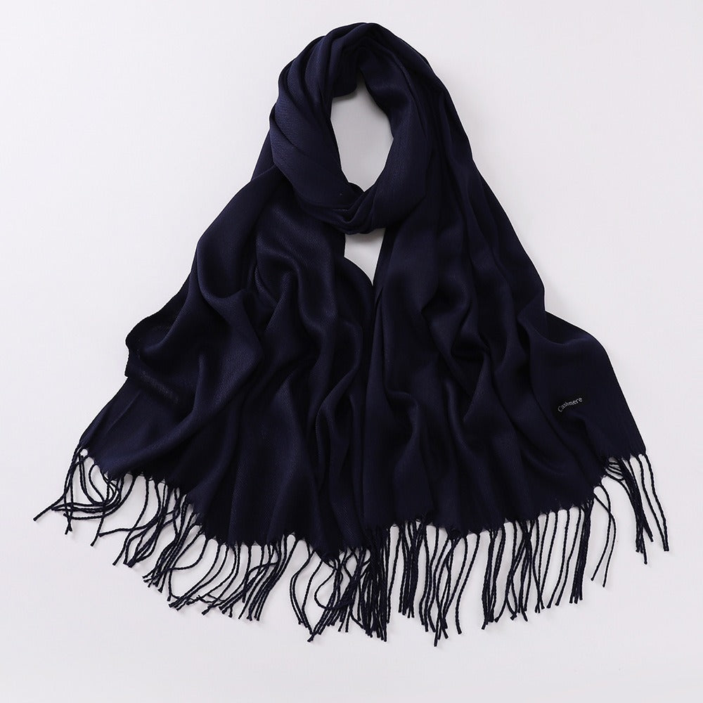 Autumn And Winter Cashmere-like Solid Color Long Scarf