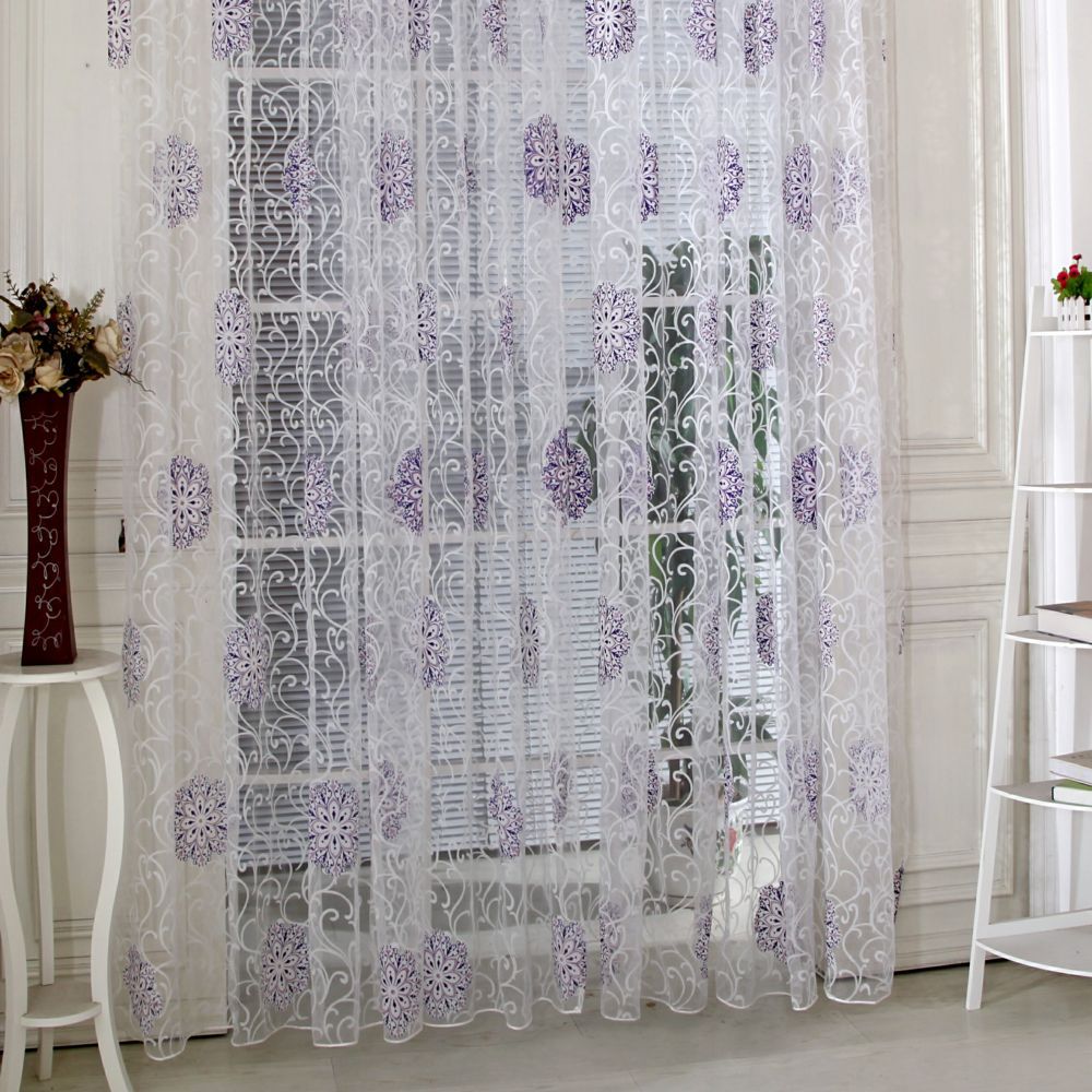 Finished Offset European-style Floral Ball Bedroom Non-shading Curtain