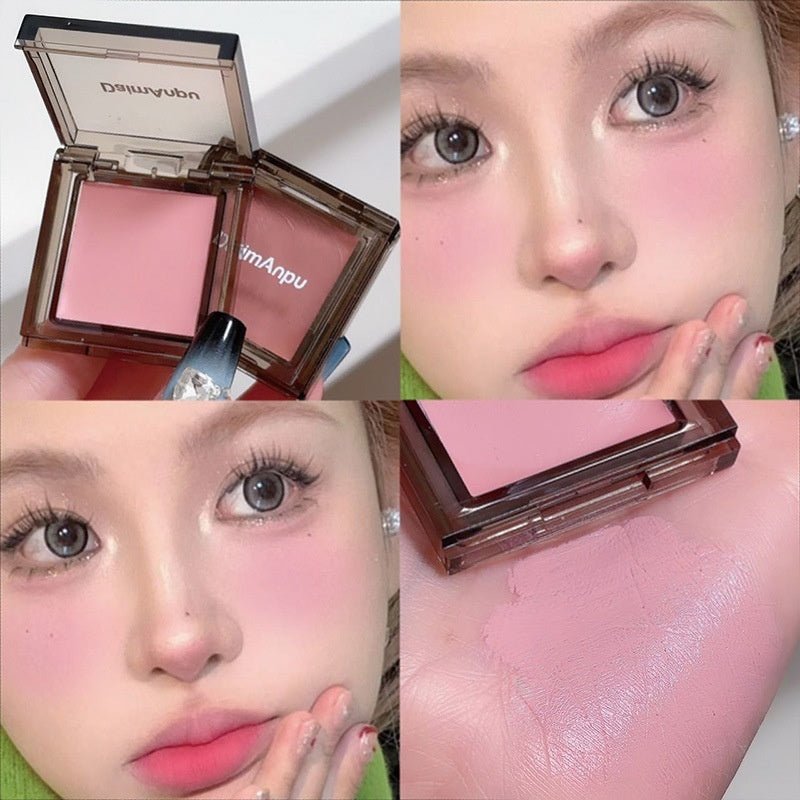 Daimanpu Monochrome Ice Night Square Blusher White Matte Nude - Eshtree