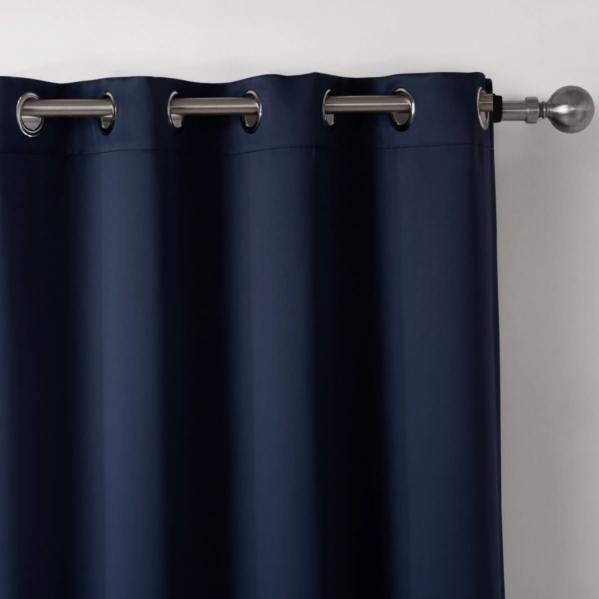 Dark Blue Bedroom Blackout Fabric Printed Curtains - Eshtree