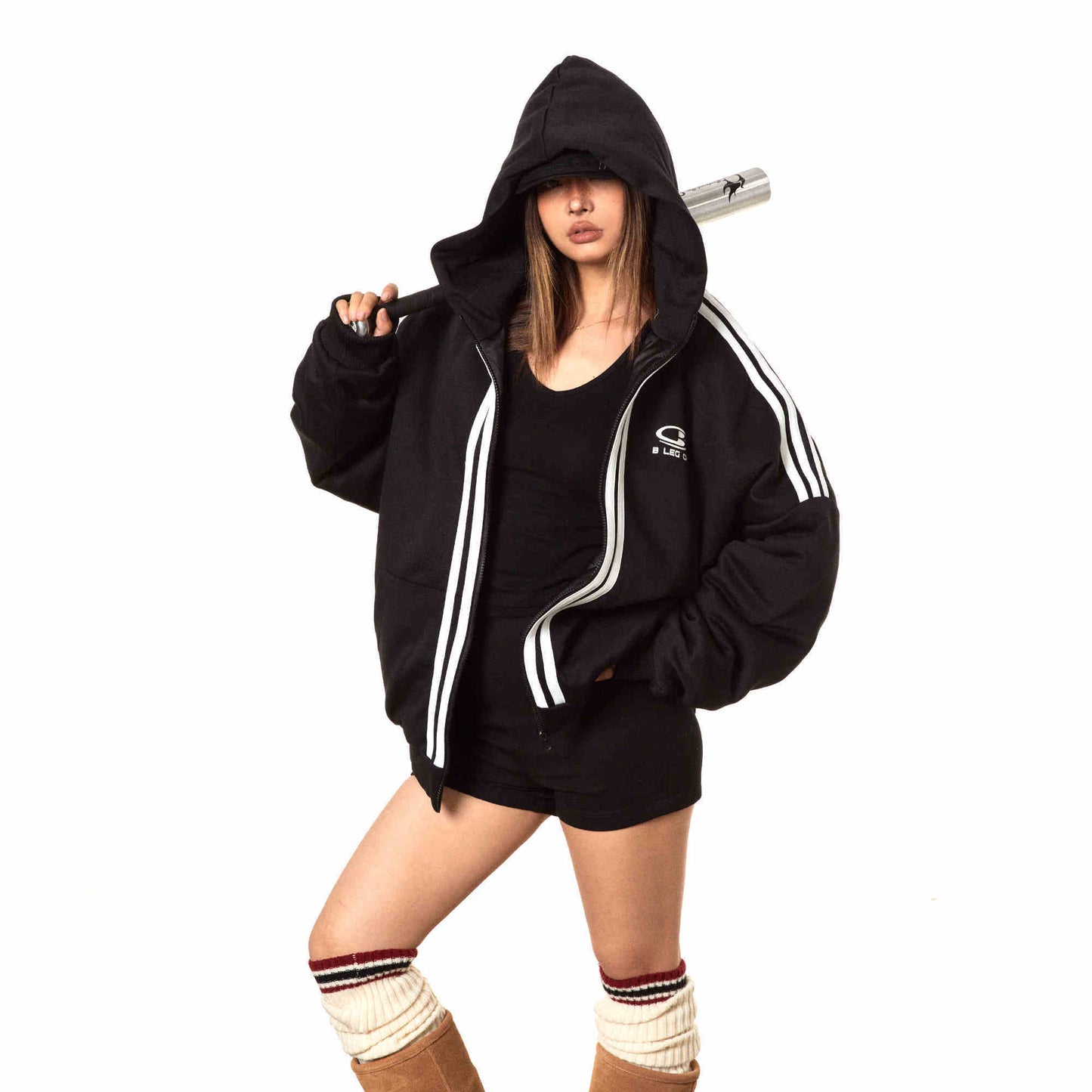 Retro Sports Hooded Cotton-padded Jacket Women's Loose Casual Cotton-padded Clothes