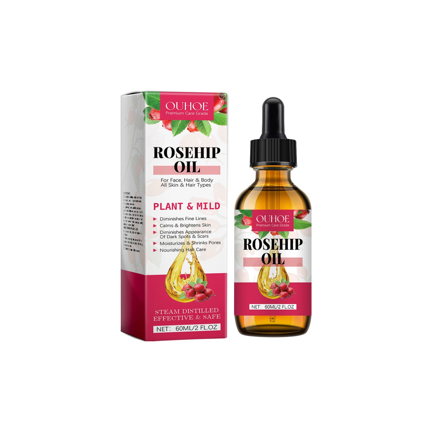 Rose Moisturizing Facial Serum For A Non-Tightening, Brightening And Repairing Effect