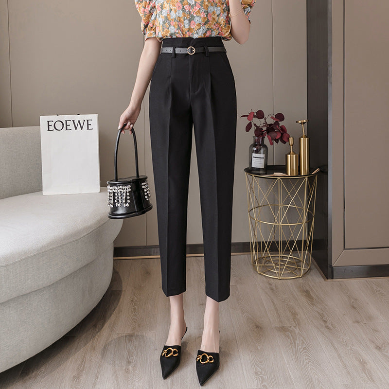 High-waist Women's Draped Loose And Thin Casual Cropped Trousers