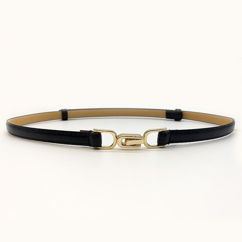 Punch-free Matte Buckle Adjustment Belt Women